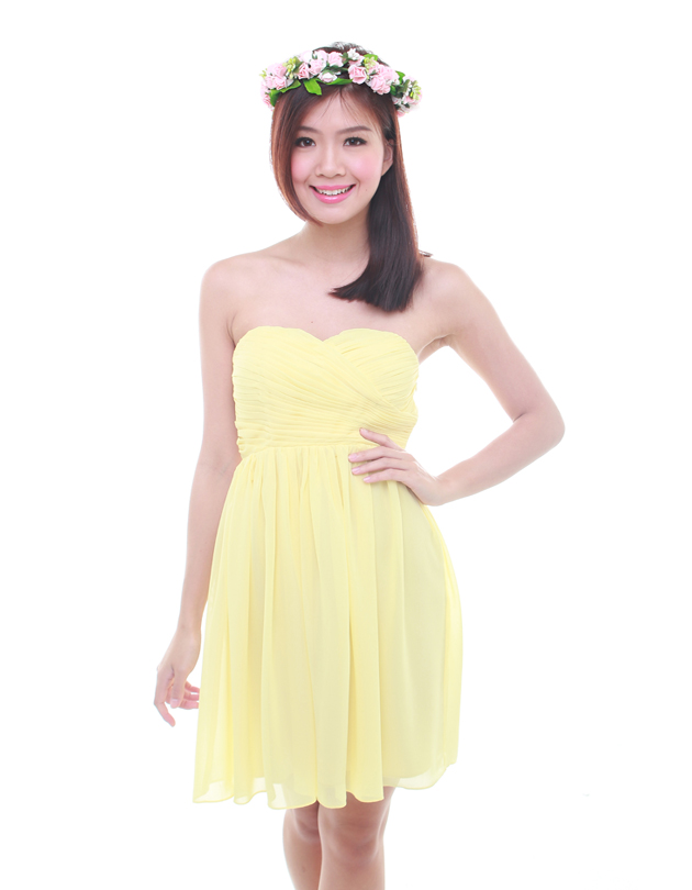 Cleo Dress in Pastel Yellow